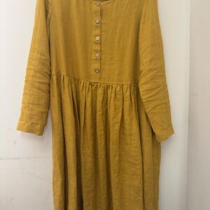 Not perfect linen honey midi mama Dress